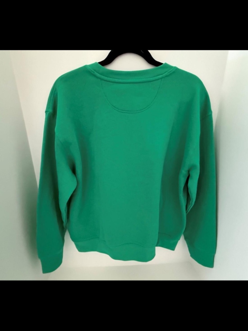 NWT Esprit Women's Logo Fleece Crewneck Sweatshirt Green White Retro Medium - Picture 5 of 7